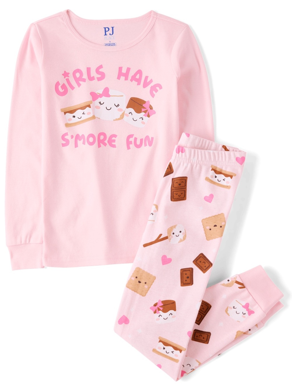 PJ Place Girls 2-Piece S’mores Pajama Set Size 5 Long Sleeve & Joggers